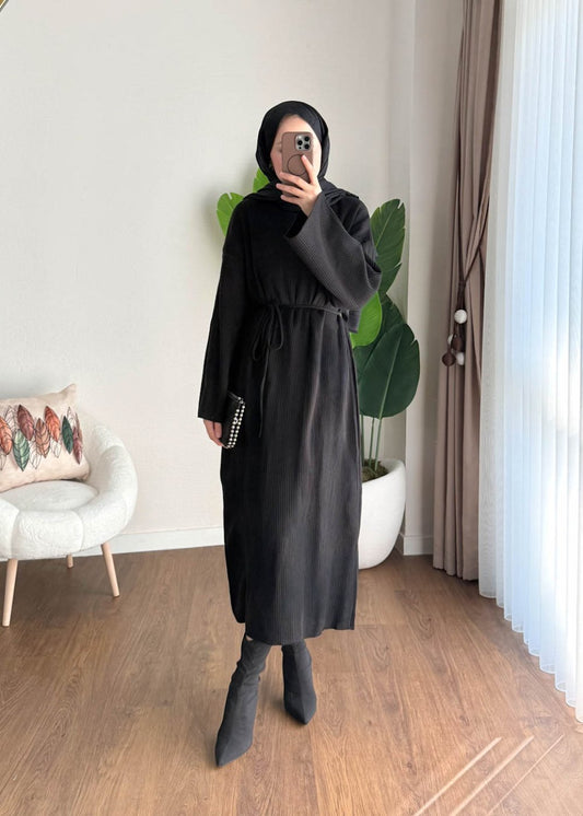 Afra Triko Elbise Siyah