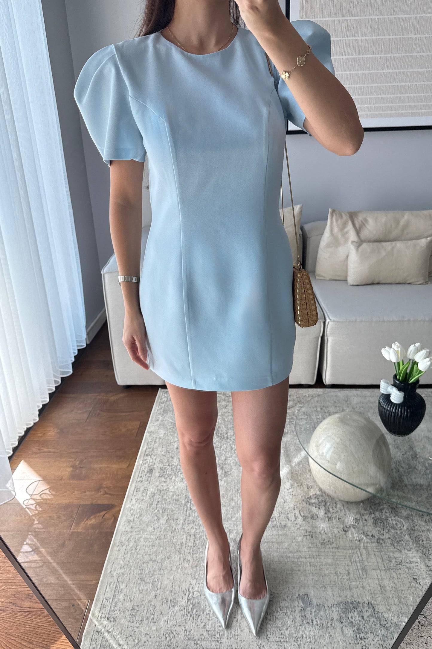 BALON KOLLU MİNİ ELBİSE