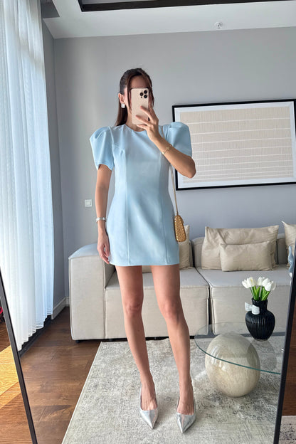 BALON KOLLU MİNİ ELBİSE