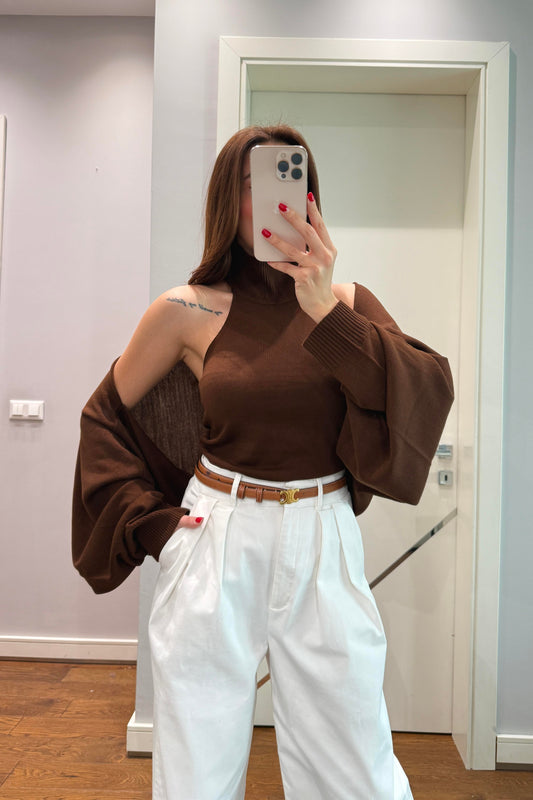 BOLEROLU İKİLİ TAKIM-KAHVE