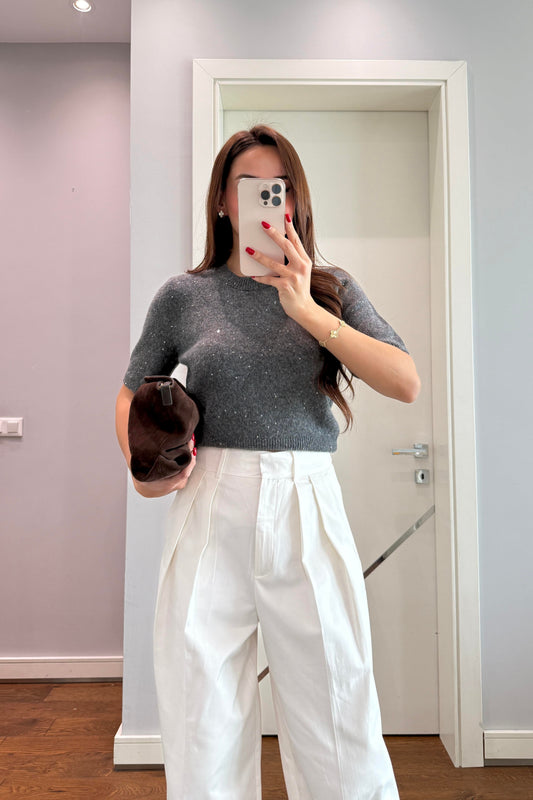 DİLVİN BİSİKLET YAKA PULLU SİMLİ TRİKO KAZAK