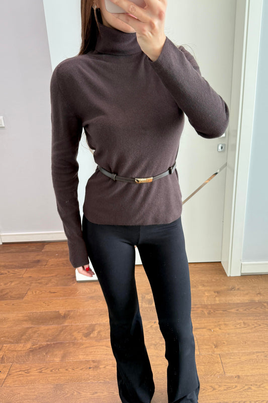 KAŞMİR KARIŞIMLI DİLVİN KEMERLİ KAZAK