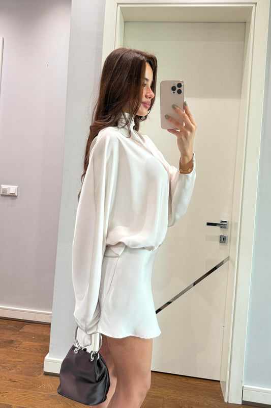 MARKA MODEL SATEN BAĞLAMALI ELBİSE