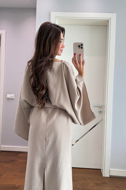 YARASA KOL KUŞAKLI ELBİSE